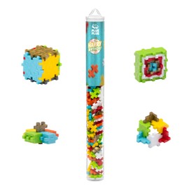 PLUS PLUS - Happy Birthday - 70 Pieces, Construction Building Stem/SteamToy, Interlocking Mini Puzzle Blocks for Kids, Open Play Tube