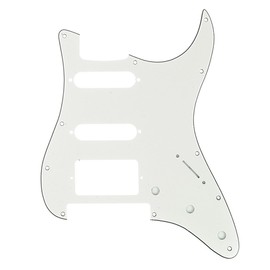 Musiclily Pro 11 Hole HSS ST Stratopic Guard for American/Mexican Fender Stratocaster Electric Guitar Floyd Rose Bridge Cut, 3 Ply Parchment