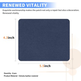 Azobur Azobur Sofa Fabric Repair Patch, 6 Piece Microfiber Patches, Self Adhesive Fabric Sofa Patch Repair Fabric, Luxurious Look, Quick Fix Sofa.Dark Blue