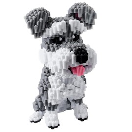 AHZILEI Schnauzer Dog 7100 Piece Micro Building Blocks Set for Teens & Adults – Advanced 3D Construction Kit, STEM Fine-Motor Skill Toy, Birthday, Family Indoor Creative Play