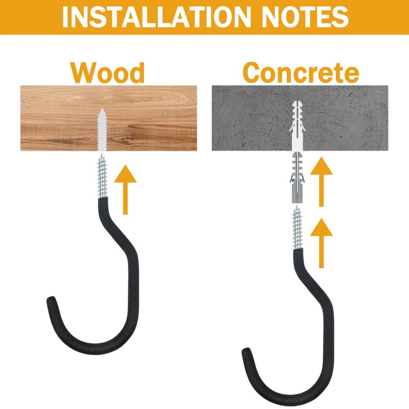 KURUI Heavy Duty Screw Hooks for Hanging Plants, Outdoor String