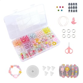letuxaamz Friendship Bracelets Craft Set, Bracelets Make Your Own Set, Bracelets DIY Children for DIY Crafts Bracelet Necklace, Candy Colour Jewellery Set with Kit