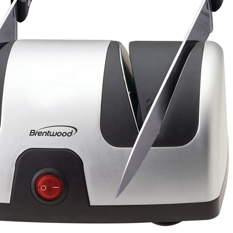 Brentwood TS-1001 2-Stage Electric Knife Sharpener, 9.80in. x 7.20in. x