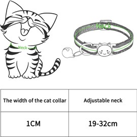 Cat Collar, Pack of 4 Reflective Cat Collars with Bell, Collar Cat with Safety Clasp, Adjustable Kitten Collar, Sonalised Pet Accessories for House Cats, Small Dogs