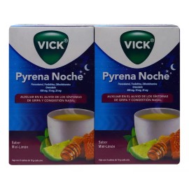 Pyrena Noche Vick Pyrena Noche Sabor Miel-limón 2 Pak C/5 Sobres D/10gc/u