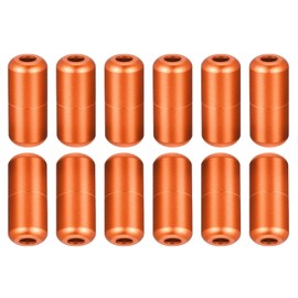 DTGN 8mmx18mm(DxL) Shoelace Locks Buckle - 12Pack - Good for Different Shoes - Aluminum Alloy Metal Laces Clasps - Glossy Orange