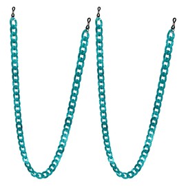 Valicaer 2 Pcs Acrylic Eyeglass Chains for Women Men - Adjustable Beaded Neck Strap with Clasp | Anti-Lost Sunglasses Holder String, Funky Design for Cycling Outgoing (Light Green)