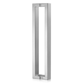TOGU TG-R3825 Heavy Duty Commercial Grade 300mm/12 inches Square/Rectangle Shape Solid 1.2mm Thick Stainless Steel 304 Push Pull Door Handle, Mirror Polished Chrome Finish