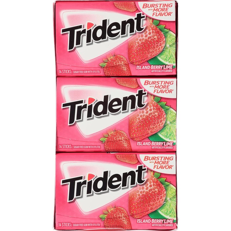 Trident Island Berry Lime Sugar Free Gum - 12 CT