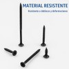 Tornillos para madera, 168 unidades, cabeza plana negra #6