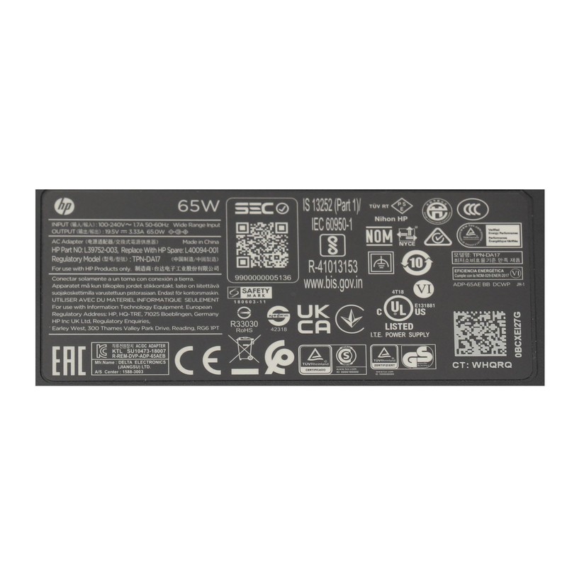 HP 250 G1 Original Power Supply 65 Watt 19.5 V