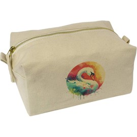 'Swan' Canvas Wash Bag/Makeup Case (CS00038450)