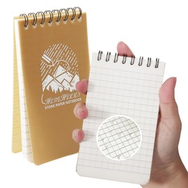 Waterproof Notebook Stone Paper Notebook 3x5 Pocket Notebook Waterproof Notepad Write in the Rain Notebook for Outside Activities All Weather Police Notepad Brown Small Spiral Notebook 1 Pack