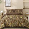 Yiran 7 Piece Brown Fall Comforter Set King Size, Floral
