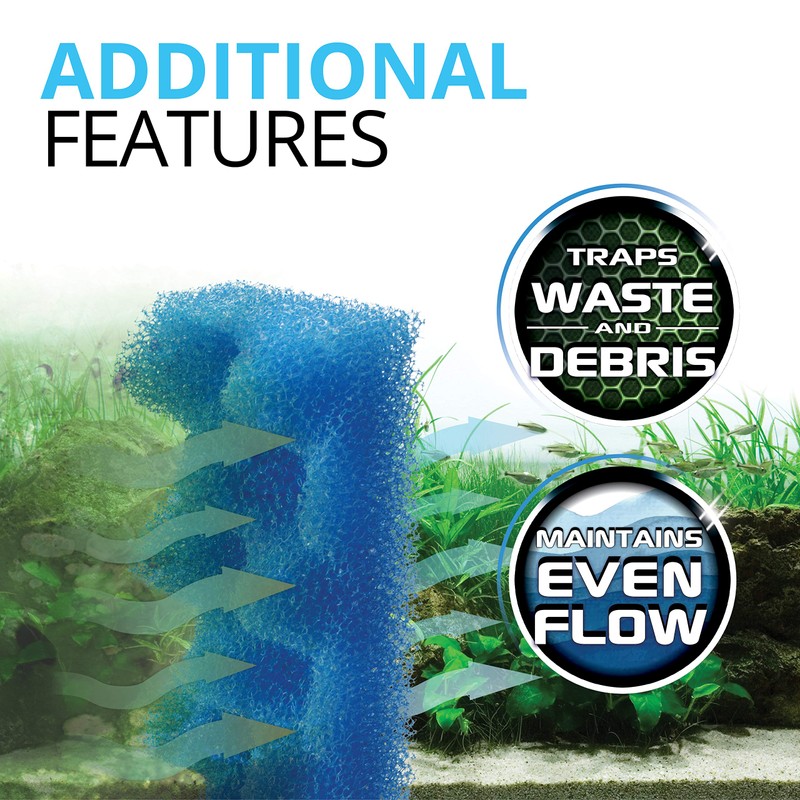 Fluval 107 Blue BioFoam MAX, Replacement Aquarium Filter Media