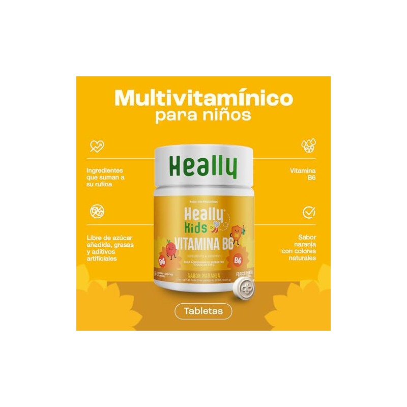 Heally Kids Vitaminas Niños Vitamina Tabletas Disolubles Energía Bienestar Vegano