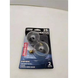 Feit Electric 16.5 Bulbs 25W Clear Candelabra Base BP25G161/2/DL Two Pack