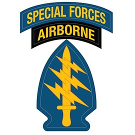 US Army - Special Forces Airborne Patch Decal - 3.5 Inch Tall Full Color Decal, Sticker