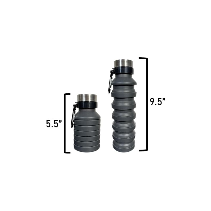 Botella de agua plegable de silicona congelable (negro)
