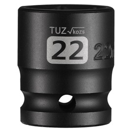 1/2 Inch Drive 22mm Shallow Impact Socket, Chrome Molybdenum Alloy Steel, Standard 6-Point Hex Socket for Ratchets, Torque Electric Wrenches, Air Impact Wrench,Strong and Durable, Metric