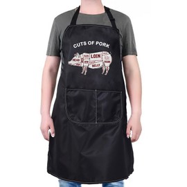 PXTIDY Pork Lover Cooking Kitchen Apron Cuts Of Pork Pig Apron With Pockets Pork Butcher Diagram Pork Butcher Gift