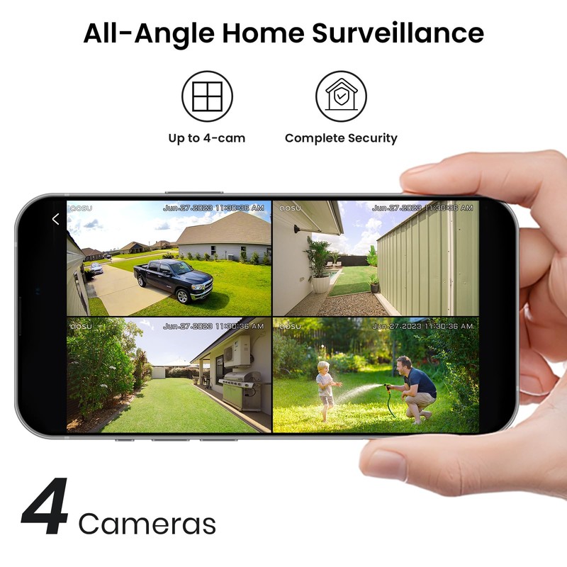 AOSU 2K Add-on Camera, Requires WirelessCam/SolarCam HomeBase (NOT Doorbell HomeBase)