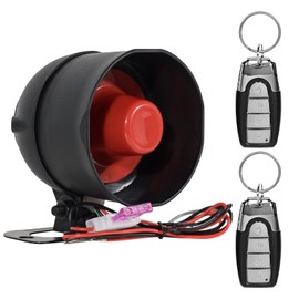 WHALETAIL Universal 12V 20W Car Security Horn Vehicle Alarm Security Protection System, Auto Car Alarm Device, Sensitivity Anti Theft Car Alarm System, Loud Horn Car Alarm System with 2 Remote 6 Tone