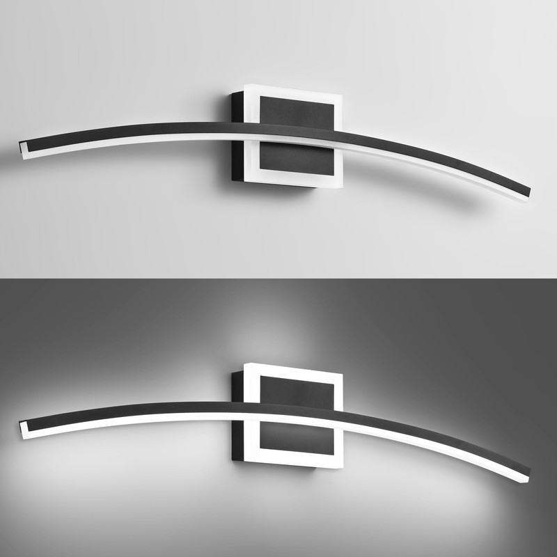 PRESDE 32in Black LED Bathroom Light Fixtures Over Mirror Modern