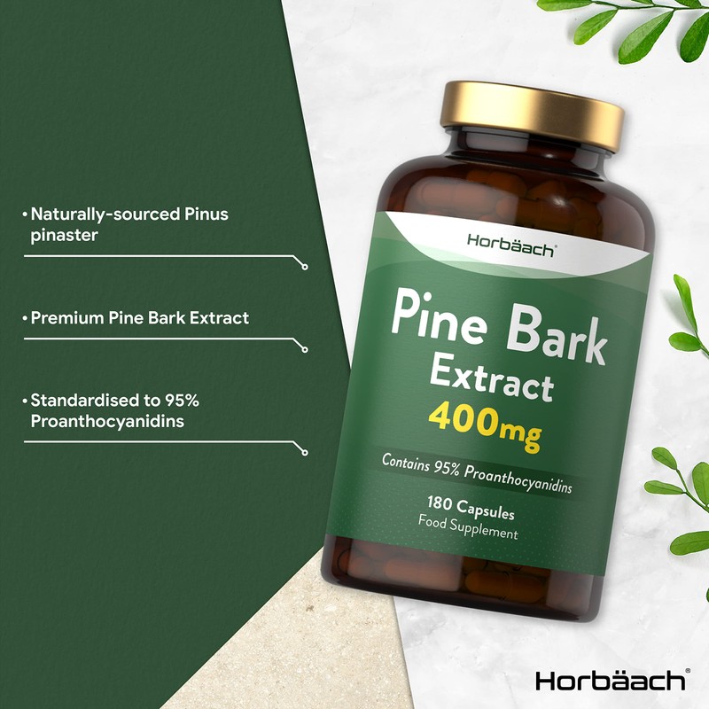 Pine Bark Extract 400mg | 180 Capsules | No Artificial