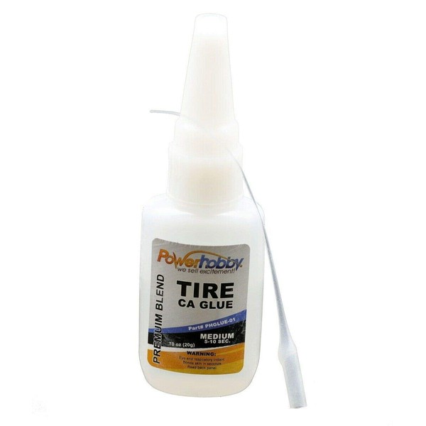 Powerhobby Premium Blend RC CA Tire Glue w/Tip Medium 0.75oz