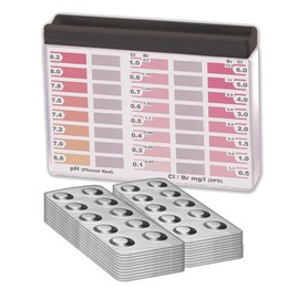 Premium Rapid Method Chlorine pH Water Tester with 200 Test Tablets, 100 x Phenol Red and 100 x DPD1, Display of 16 Different Measurements
