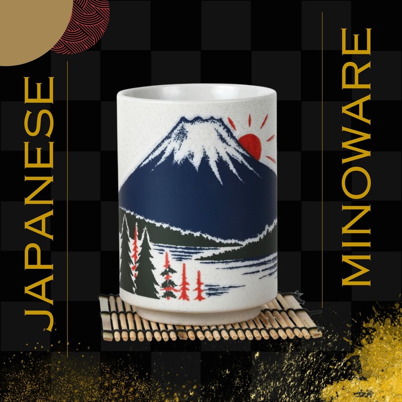 LOVE LOVE JAPAN Japanese Tea Cups Sushi-Yunomi Mino Ware With