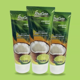 XtraCare Coconut Lime Body Cream, 7 fl oz – Hydrating & Softening (3-Pack)