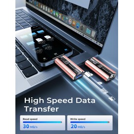 EATOP 256GB Flash Drive Intended for iPhone iPad Android and Computers, 4 in 1 Photo Stick for Phone Memory Storage Easily Backup Photos Videos, Plug and Play, No Application Required (Light Pink)