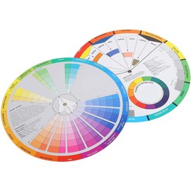 2pcs Color Wheel Chart Color Mix Guide Pigmento de tatuaje Suministros para pintura Ceja permanente Lip Body (9.05in/9.17in)