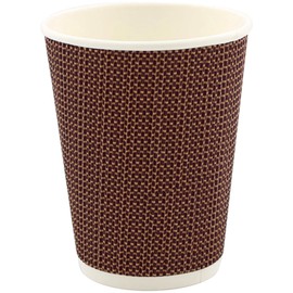 Bluesky Stylish Brown Ripple Cups - 10 oz. (Pack of 20) - Sturdy Quality - Ideal for Parties, Offices & More
