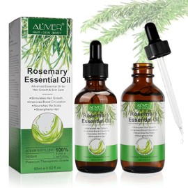 2PCS Rosemary Hair Growth Oil, Rosemary Oil for Hair Growth & Skin Care, 100% Natural Rosemary Essential Oil Brow and Eyelash Regrowth, Nourishes The Scalp, Strengthens Hair, for Men Women