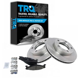 TRQ Front Brake Pad & Rotor Kit Brake Pads Brake Rotor Ceramic Vented Compatible with 1994-1996 Ford Bronco F-150