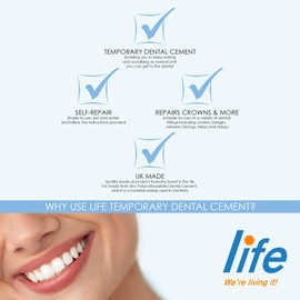 LIFE Healthcare Temporary Dental Repair Kit – Emergency Fix for Dislodged Crowns, Loose Bridges & Fillings, Easy Temporary Tooth Repair Solution - 1 Pack