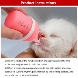 Pet Feeding Bottle for Puppies and Kittens,40ml Pink