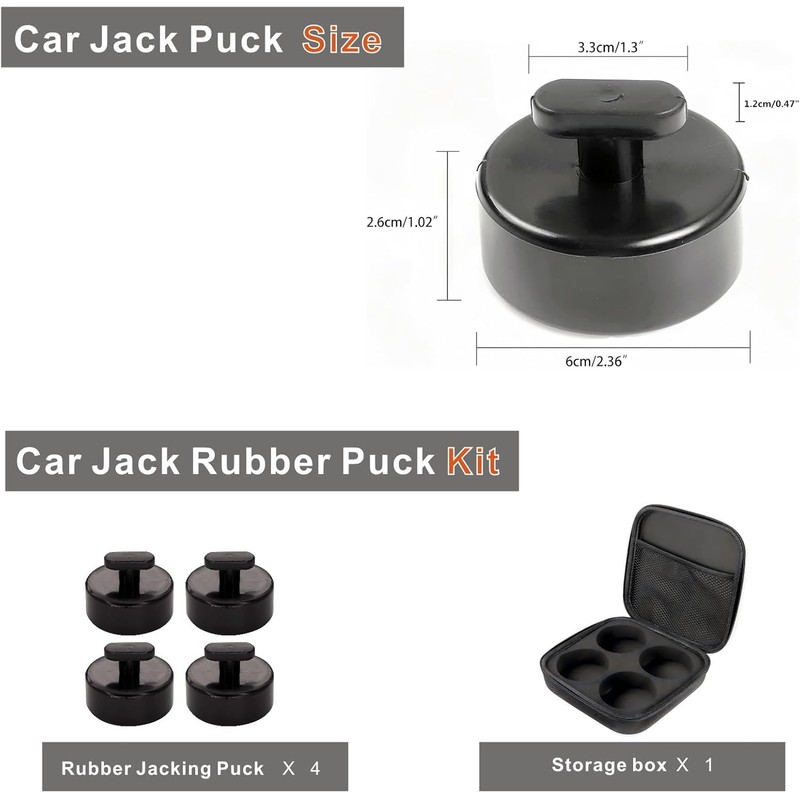 Motcoda 4pcs Rubber Jack Pads Compatible Corvette Lift Puck c5