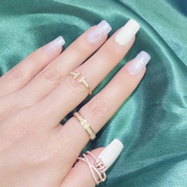 Press On Nails -Square Mint Fake Nails with Glaze Finish | Salon Quality | 24 nail kit -12 Sizes with 48 Jelly tabs| Reusable Durable Easy-Removal False Nails