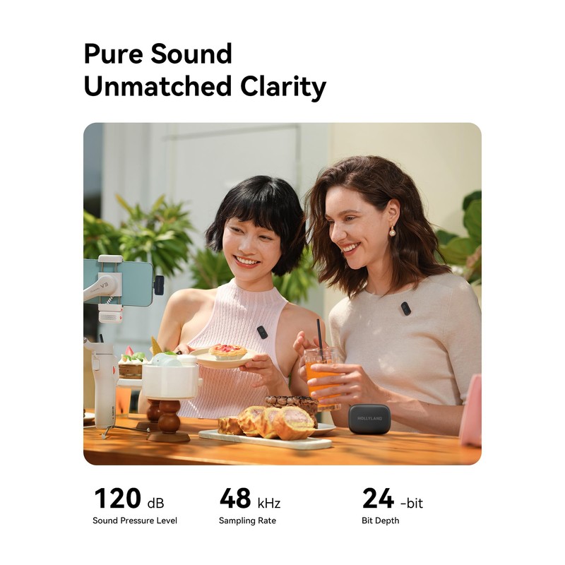 Hollyland Lark A1 Mini Duo Wireless Microphone (Space Grey, with