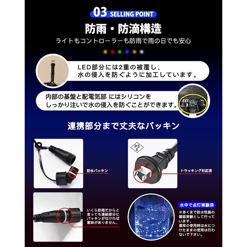 Illumination Lights, Christmas Lights, Straight Lights, 100 Bulbs, 32.8 ft