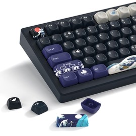 Womier PBT Keycaps - Keycaps 75 Percent, MOA Keycaps Dye-Sublimation, Custom Keyboard Keycaps Set for 61/64/68/84/87/100/104/108 Cherry MX Mechanical Keyboard, Kanagawa