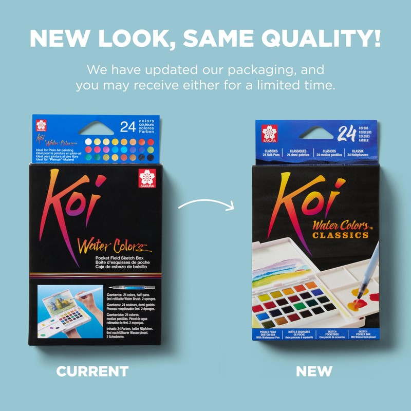 KOI Watercolors Field Box Set of 24 Colors