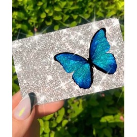 Ultra Bling Reflective Skin Debit Credit Card, The Original Ultra Ice Skin Only Use by Tap, Back Information (Butterfly)