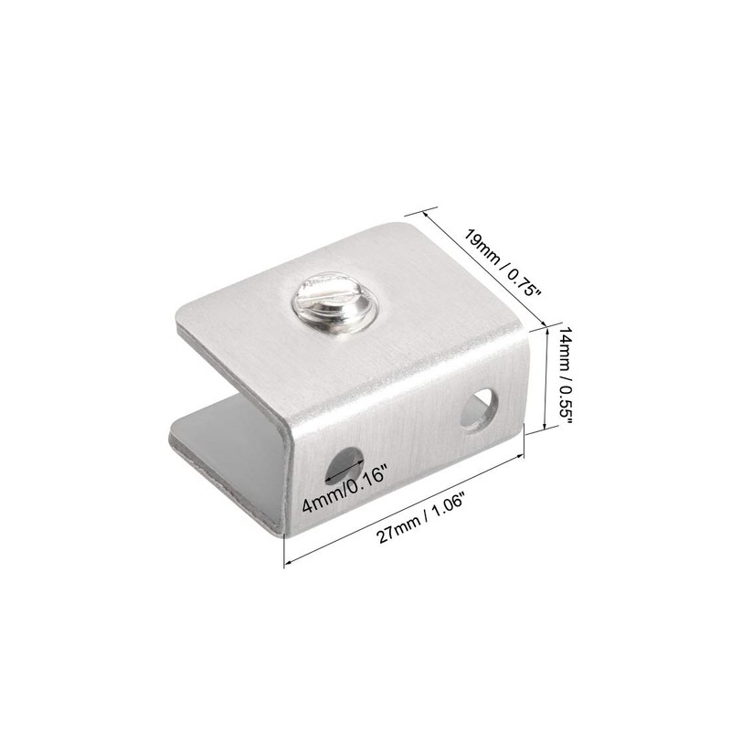 sourcing map Glass Shelf Brackets Stainless Steel Clamp Clip Holder