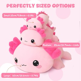 TOYSYM Weighted Stuffed Animals, Axoltol Stuffed Animal with Weighted Beads, Cute Plush Toy Pillow Gifts for Adults Kids Boys Girls