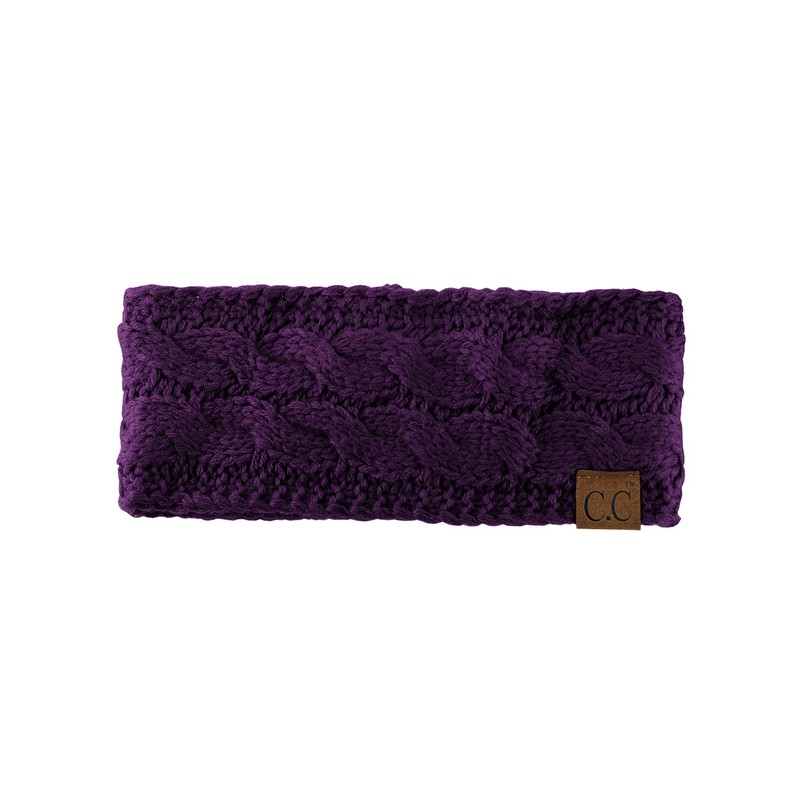 C.C - Diadema elástica suave para invierno, cálida, con forro